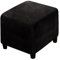 XGANGM Samt Ottomane Schonbezug Hockerbezug Quadratisch 40x40/50x50/70x70/100x100CM Stretch Hockerbezug Schonbezüge Husse Hocker Abdeckung Sofa Ottoman Überzug,Schwarz,1Medium