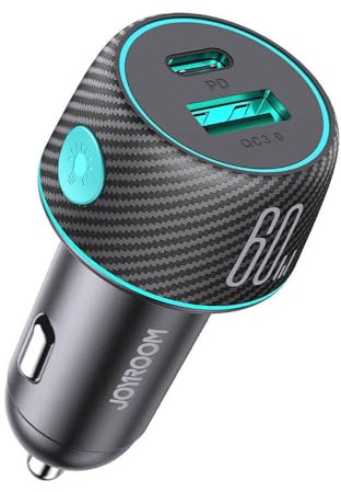 Joyroom Car Ladegerät Snell Ladegerät USB-A & USB-C 60W Schwarz