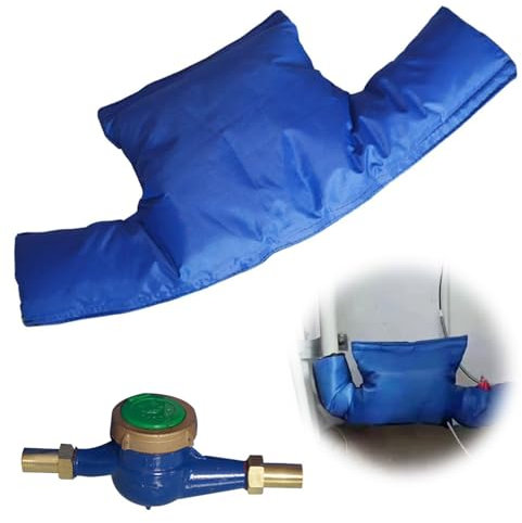 DAZZTIME Wasserzähler-Isolierabdeckung, Isolierte Abdeckung für Wasserzähler, Wasseruhr Frostsicher Abdeckung, Beidseitig Wasserdicht, Rückflussverhinderer für den Außenbereich, Größe 53x20cm, Blau