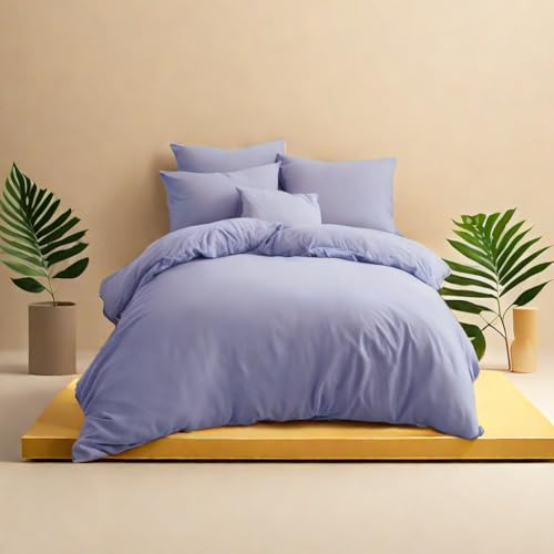 AYSW Bettwäsche gebürstet Microfaser 1 Bettbezug 200X200cm + 2 Kopfkissenbezug 80x80cmmit Reißverschluss Lila