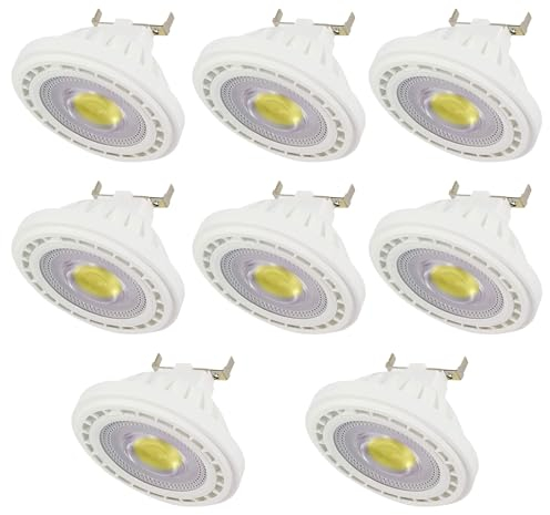 PAZWAHF AR111 LED-Leuchtmittel, G53-Reflektor-Flutlicht, 12 Watt, COB, 1200 Lumen, 120 Grad Abstrahlwinkel, AC/DC, 12 V, Niederspannungs-Spotlicht, nicht dimmbar (8 Stück)