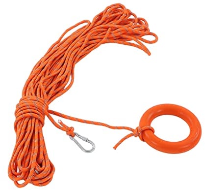 Gigicial Anello Salvagente con Corda Salvavita Galleggiante in Acqua Set da 98,4 Piedi, Anello da Lancio Professionale per Esterni Corda di Salvataggio Bagnino Salvavita