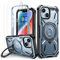Lanhiem designed for iPhone 13 and iPhone 14 Phone case with 2 Tempered Glass Screen Protector Heavy Duty Shockproof Phone Case - Blue