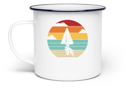 Tazas de caza retro Arrowhead Hunter Puntas de flecha – Taza esmaltada – Talla única – Blanco