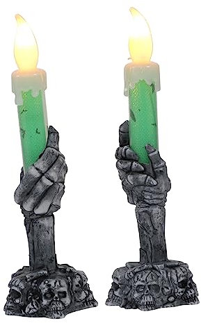Housoutil 2st Halloween-lichter Halloween-kerzenlicht Skelett-kerzenlampe Elektrisch Led-kerzen Batterie Kerzen Halloween Dekorativ Led Stumpenkerzen Elektrische Kerzen Plastik