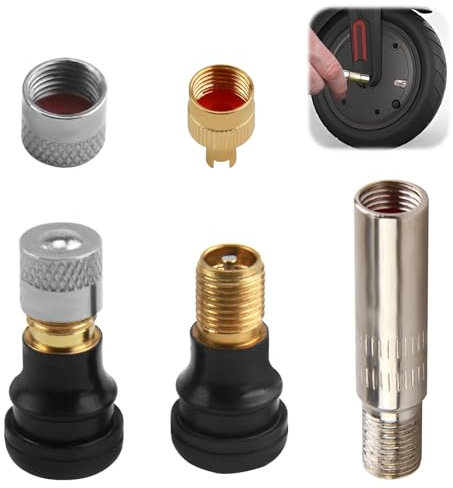 MxyVrix Tubeless-Ventil und Ventilverlängerung für Xiaomi Scooter, Ninebot G30 und Hoverboards, Ventil für E-Scooter Schlauchlos und E-Roller Reifen, Roller Reifen Schlauchloses Reifen Ventil