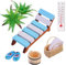 Wuzdy Miniatur Deko Sauna Zubehör Set, Wellness Deko Zubehör Geschenk, Mini Strand Zubehör, Mini Strandkorb Korb Hausschuhe, Puppenhaus Mini Badezimmer Eimer, Miniatur Garten Deko für DIY Dekoration