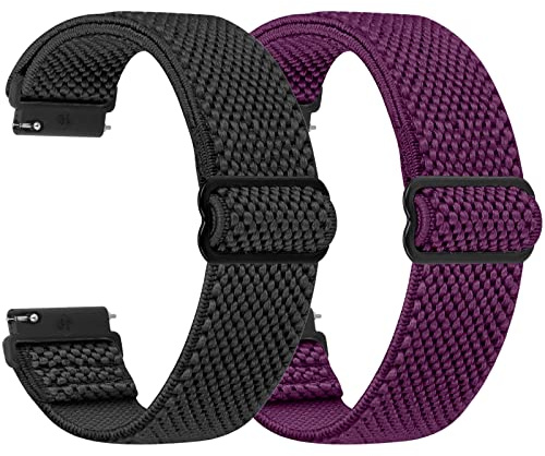 SHIJZWD Elastische Uhrenarmbänder 24mm 22mm 20mm 19mm18mm 16mm Armband mit Schnellverschluss, Verstellbares Dehnbares Nylon Loop Sport Atmungsaktive Ersatzarmband für Herren Damen