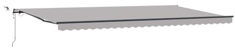 vidaXL Toldo Retráctil Automático LED Gris Claro 600x300 cm, Tela de reemplazo para Toldo 6x3 m Gris Claro