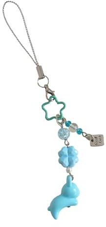 Handy-Anhänger mit Kleeblatt-Perlen, koreanischer Stil, schöner Acryl-Anhänger, schönes Kultur-Design, Schlüsselanhänger für Handy, Gemischte Materialien