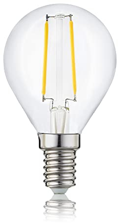 hellum LED Glühbirne E14, 2,2W warmweiß LED Lampe Tropfenform mit 250 Lumen, E14 Vintage Leuchtmittel ersetzt 25-Watt Glühbirne, G45 2700 Kelvin warmweiss Klar, 208108