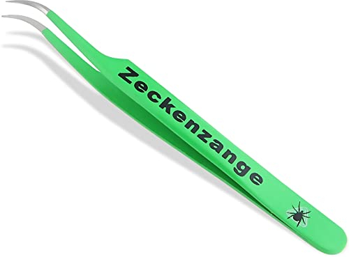 InstrumenteNrw Premium Zeckenpinzette Zeckenzange Edelstahl Zecken Pinzette Hunde Katzen rostfreier Qualitätsstahl (Grün)