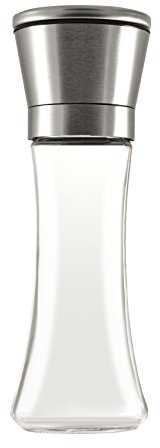 Mason Mills Stainless Steel Salt and Pepper Grinder - Single Glass and Stainless Steel Mill - Large Capacity Shaker - Top Loading Design