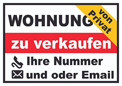 HB-Druck Wohnung Verkaufsschild von privat Schild A6 (105x148mm)