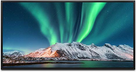 Polarlichter ca. 130x70cm Wandbild inklusive Schattenfugenrahmen schwarz - Panorama Leinwand Bild XXL Format Wandbilder Wohnzimmer Wohnung Deko Kunstdrucke