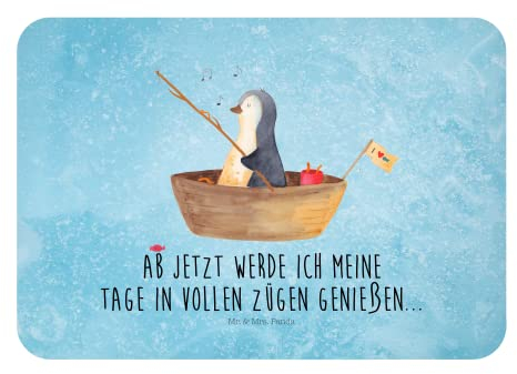 Mr. & Mrs. Panda Magnet Pinguin Angelboot - Geschenk, Kühlschrank Dekoration, Dekomagnet, Kühlschrankmagnet, Notiz Magnet, Angeln, Neuanfang,