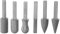 Juego de Rebabas, 6 Piezas Fresas Rotativas de Carburo de Tungsteno Vástago de 6 mm Lima de Madera Grabado de Metal Herramienta de Rotación de Broca