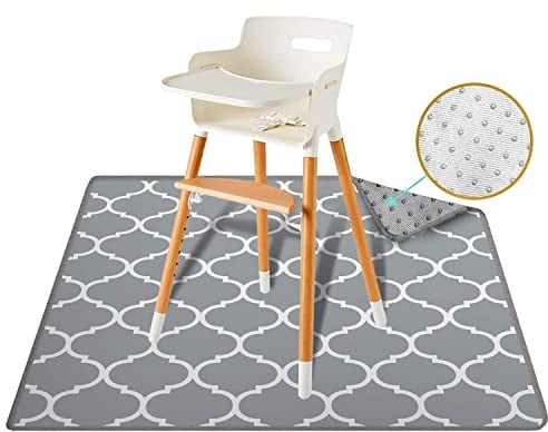 ReignDrop XL Spritzmatte für unter dem Hochstuhl, kreatives Design für Kunstbodenabdeckung, Lebensmittelverschüttungen für Baby oder Kleinkind, rutschfest, wasserdicht, maschinenwaschbar, langlebig,