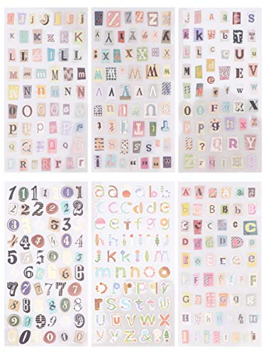 Milisten 6 Stück tägliche Aufkleber mit englischen Buchstaben zum Basteln und Dekorieren für Handy, handgefertigtes Konto, Scrapbook.
