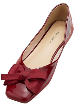 C.Paravano Damen Schuhe Ballerinas Damen Flache Schuhe Für Damen Ballerinas Damen Elegant (Rot,40)