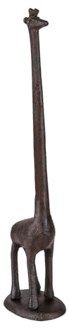 Holdfiturn Cast Iron Toilet Paper Holder 45 x 8 x 11cm Toilet Roll Stand Giraffe Toilet Paper Roll Holder Free Standing for Home Decoration Gift(Brown)