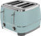 Beko Cosmopolis Toaster TAM8402T, Retro Duck Egg Teal Design , Extra Wide Slot 4-Slice Toaster, Includes Defrost, Reheat & Cancel Functions