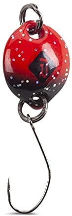 Iron Trout Button Spoon 1,8g - Forellenblinker, Sänger Farbe:Red Black/Black