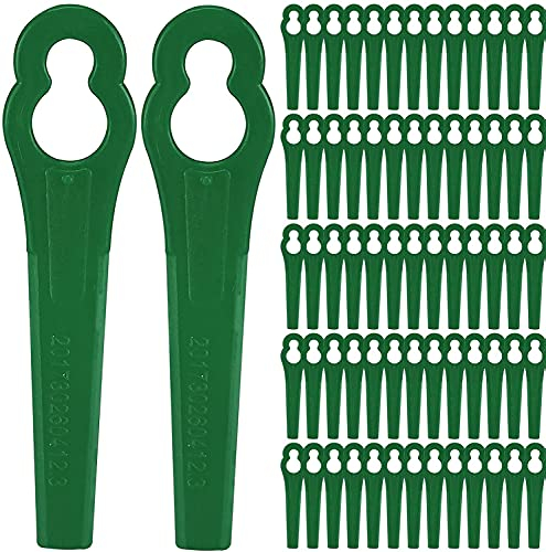 Nuyoah Ersatzmesser Rasentrimmer Messer 120stk für Rasentrimmer Akku-Rasentrimmer Kunststoffmesser Trimmer Messer für Akku-Rasentrimmer (Grun)