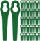 Nuyoah Ersatzmesser Rasentrimmer Messer 120stk für Rasentrimmer Akku-Rasentrimmer Kunststoffmesser Trimmer Messer für Akku-Rasentrimmer (Grun)
