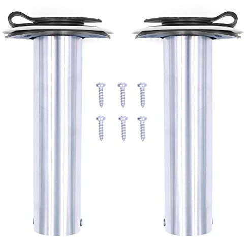 ZONADAH 2X Heavy Duty Edelstahl 316 Angelrutenhalter, Marine Grade, Flush Mount Angelrutenhalter, 90 Grad