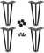 Lospitch Hairpin Legs tischbeine Metall schwarz Tischkufen Haarnadel Tischbein 12 mm, Hairpin Legs aus Stahl, 3-Stange Bein, 15 cm 4 Stück