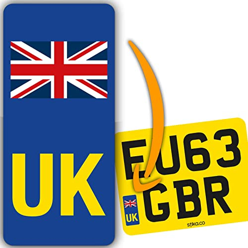 stika.co Set of 4 UK Motorcycle Number Plate Stickers – Road-Legal for EU Travel, Waterproof & Durable, Essential for Post-Brexit Compliance