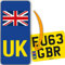 4 Stück UK Motorrad Nummernschild Aufkleber Europa Straßenzulassung (Gelbe Aufkleber)