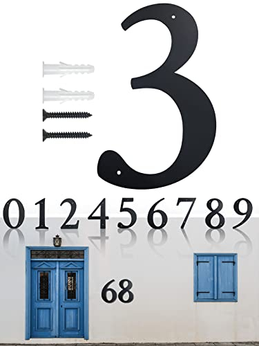 11 Inch Super Large House Numbers, Modern Address Numbers Elegant Black Finish Numbers Solid Metal House Sign for Door Plate for Home Gate Building Store Mailbox (3)