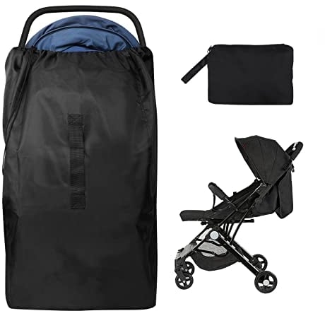 Lishang Reise-Kinderwagen-Tasche für Flugzeug, Kinderwagen-Abdeckung, Buggy, Reisetasche, wasserdicht, Karo-Tasche, Aufbewahrungstasche für Baby, Kinder, Schwarz , Reise-Kinderwagentasche