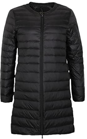 Niiyyjj Autumn Collarless Woman Ultra Light Duck Down Coat Zipper Long Liner Portable Jackets Black M