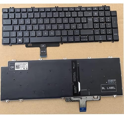 Clavier Français Rétroéclairé Azerty pour Dell Latitude 5520 5521 2021 Precision 3560 3561 N7N16 0N7N16 French FR Keyboard