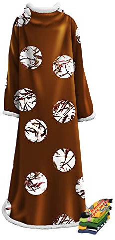 Hearda Oversized Kuscheldecke mit Ärmeln, Wearable Decke 3D Baseball Gedruckt Flauschige Warm Plüsch Extra Lang TV-Decke, Fleecedecke für Erwachsene Damen Herren (braun,127x178cm)