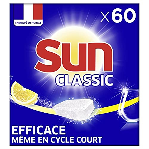 TABLETTES LAVE VAISELLE CLASSIC CITRON 60 TABLETTES, SUN, LOT DE 3