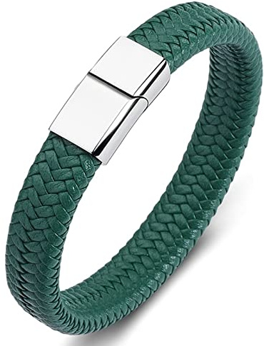 Dsnyu Armreif für Herren, Bunt Herren Armbänder mit Magnet Verschluss, Einfacher Stil Punk Armband Leder für Verlobter