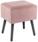 Baroni Home Pouf in Velluto, Panchetto Imbottito, Poggiapiedi con Zampe in Legno 40X33X46 cm Rosa Cipria