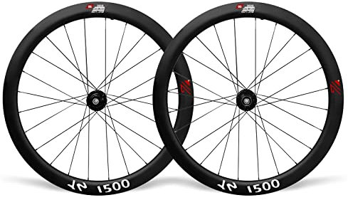 BUCKLOS YN1500 Carbon Road Bike Wheelset 700C Disc Brake 45mm 50mm 57mm - Fit 10/11S Shimano Cassette Center Lock Front/Rear 24H Spoke Wheels - Compatible with 25C/28C/32C Tubeless/Clincher Tire
