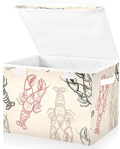 linqin Kleideraufbewahrungsbox mit Deckel für Wohnzimmer Tiere unter Wasser Würfel Aufbewahrungsbox Große Fotobox