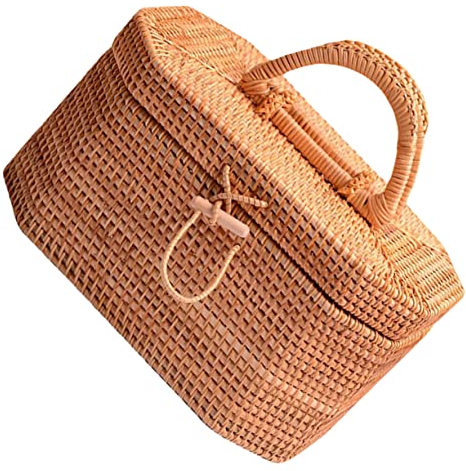 SHOWERORO Woven Storage Basket Handgefertigter Korb Für Zuhause Tragbar Für Und Dekoration Vielseitig Einsetzbar Für Wohnzimmer Schlafzimmer Und Büro