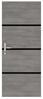 Nordlinger - Kit de renovación para puerta interior, 890515-4 hojas de chapa 85 x 50 cm y 3 perfiles negros 85 x 2 cm