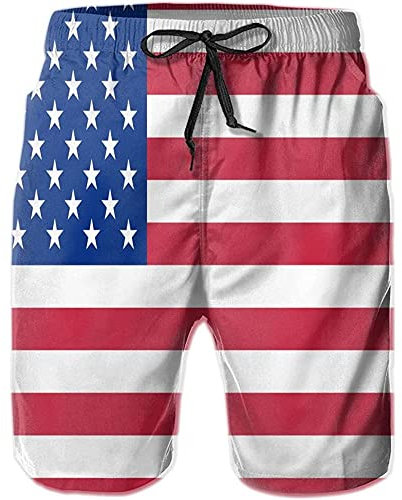 208 Amerikanische Flagge Ich Liebe Usa Herren Badeshorts Jogger Surf Schwimmhose Sommer Shorts Schnelltrocknend Jogginghose 3XL