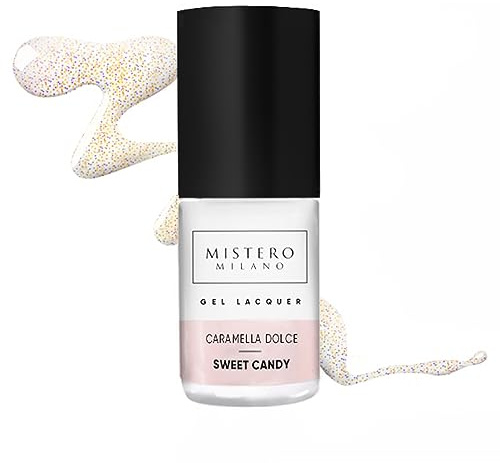 Mistero Milano CARAMELLA DOLCE Hybrid Lack UV - LED Nagellack - Gellack Farbgel Gelnägel - UV Nagellack Hybrid - Anfänger DIY Nail Art Maniküre Salon, Langlebig - Nagellack für Nägel Behandlung - 7ml