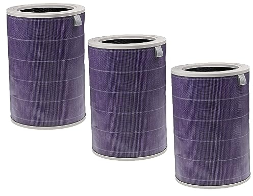 vhbw 3x HEPA Filter kompatibel mit Xiaomi Mi Air Purifier Pro Luftreiniger - Ersatz-Filter mit integriertem Aktivkohle-Filter, antibakteriell