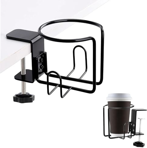 Portabicchieri Clip Acqua Bevande Portabevande - Universali Tavolo Supporto di Tazza di Caffè Clip in Acciaio Inox Multifunzione Caffè Tazza Titolare Clip Design per Casa e Ufficio, 1 Pezzi