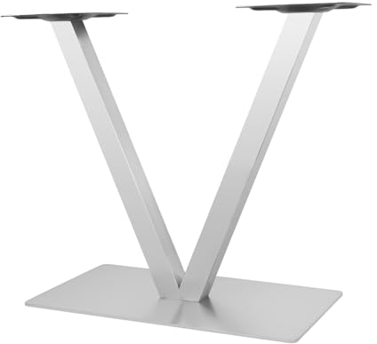 soudesileim Tischbeine Edelstahl V-Form, 70 * 70cm Tischkufen, Tischgestell Metall mit Basis, Strukturelle Stabilität, Einfache Montage, für Restauranttische, Gartentische